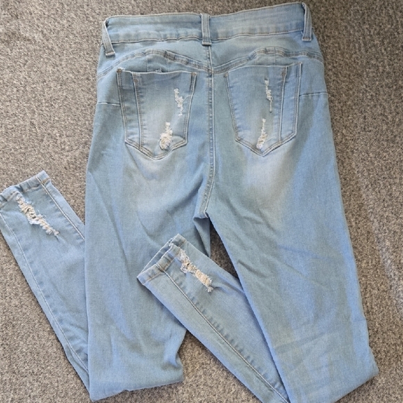Wax Jean Light Blue Ripped Skinny Jeans - Picture 3 of 3